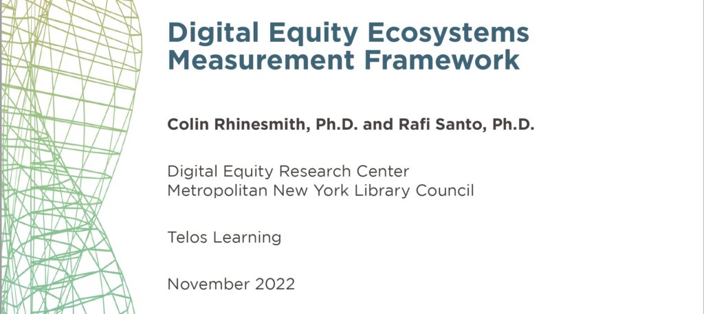 Digital Equity Ecosystems Measurement Framework Report